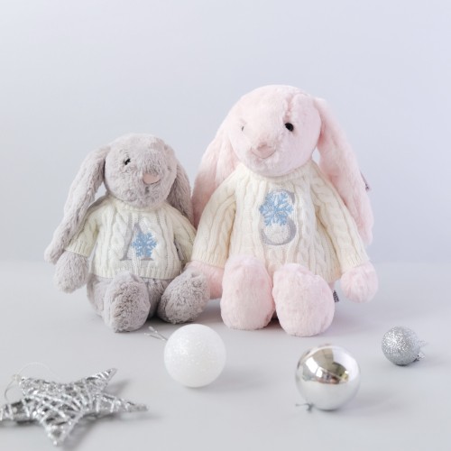 Jellycat Bunny Large with Monogram Snowflake Jumper