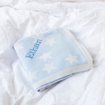 Starry Skies Soft Knit Blanket - Moonbeam Blue