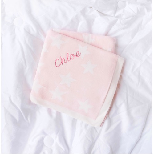 Starry Skies Soft Knit Blanket - Pink Dusk