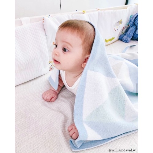 Geometric Knit Blanket - Skylight (Out of Stock)