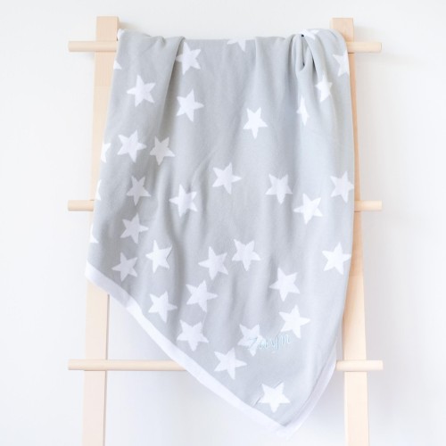 Starry Skies Soft Knit Blanket - Cloudy Grey