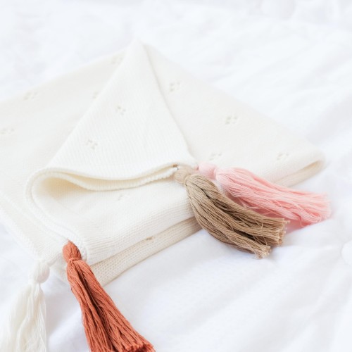 Heirloom Pointelle Blanket - Fawn (Out of Stock)