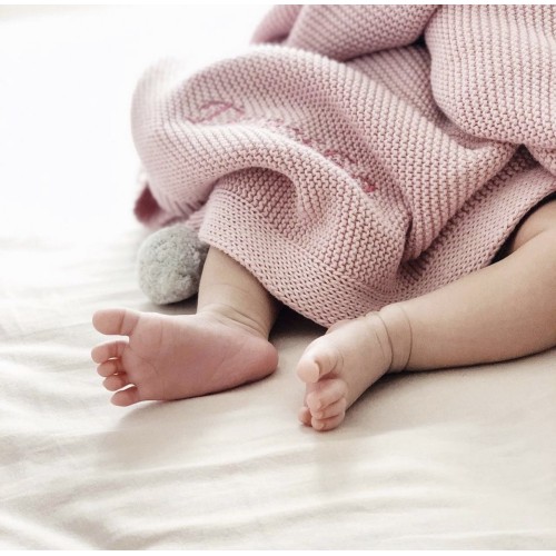 Pom Pom Blanket - Dusty Rose