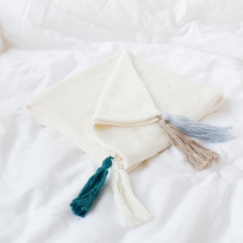 Heirloom Pointelle Blanket - Dew (Out of Stock)