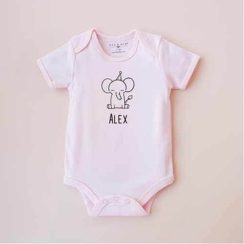 Organic Elephant Bodysuit (Colours available)