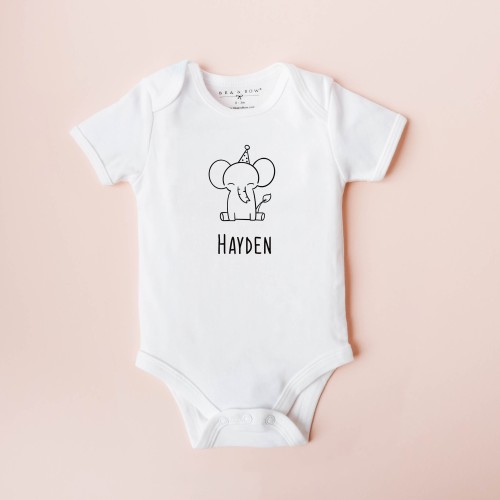 Organic Elephant Bodysuit (Colours available)