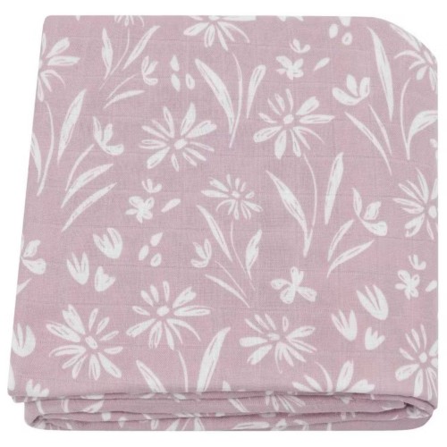 Bamboo Cotton Muslin Swaddle - Pink Wildflower