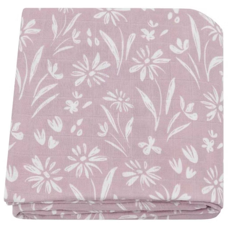Bamboo Cotton Muslin Swaddle - Pink Wildflower