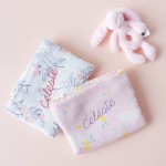 Bamboo Cotton Muslin Swaddle - Berry Hummingbird