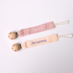 Personalised Pacifier Clip - Sweet Peony (Set of 2)