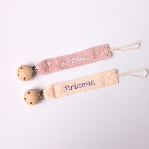 Personalised Pacifier Clip - Sweet Peony (Set of 2)