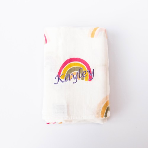 Bamboo Cotton Muslin Swaddle - Boho Rainbow (Out of Stock)