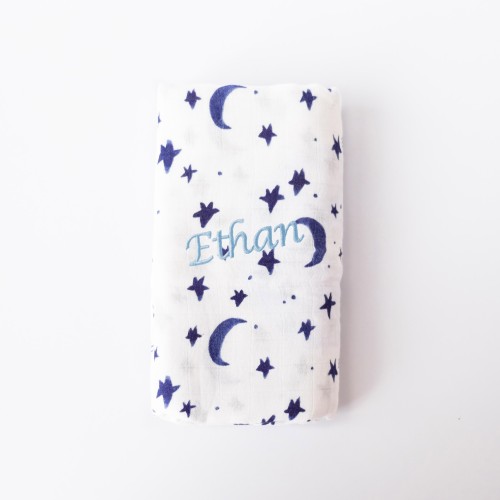 Bamboo Cotton Muslin Swaddle - Twinkle Moon