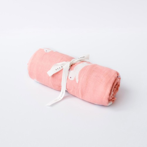 Bamboo Cotton Muslin Swaddle - Bunny Meadow