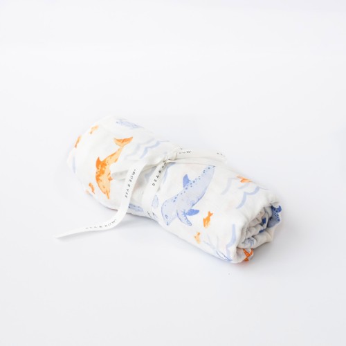 Bamboo Cotton Muslin Swaddle - Beach Holiday