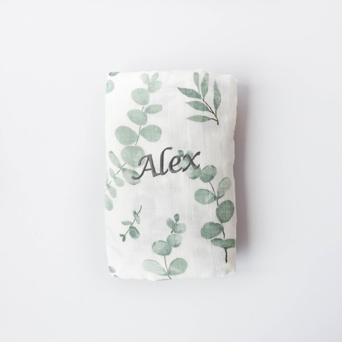 Bamboo Cotton Muslin Swaddle - Cool Eucalyptus
