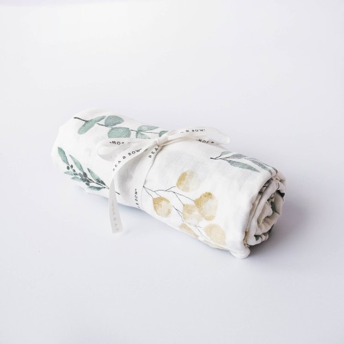 Bamboo Cotton Muslin Swaddle - Cool Eucalyptus