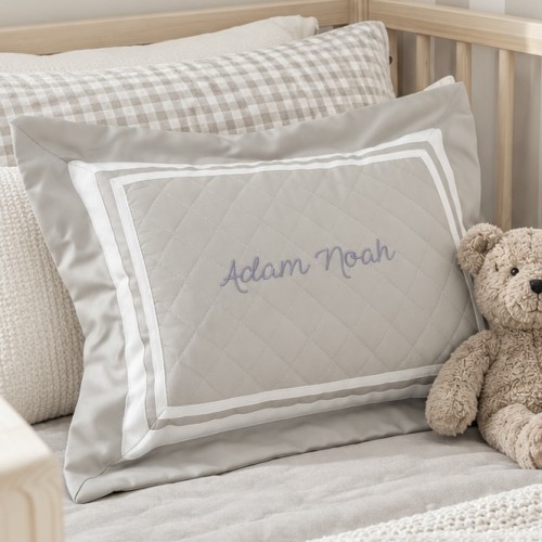 Egyptian Cotton Quilted Pillow - Moonstone