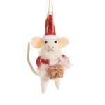 Santa Mouse with Present Felt Ornament