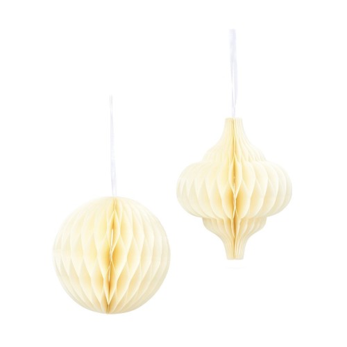 Honeycomb Paper Ornament - White