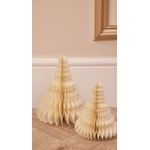 Standing Christmas Tree Paper Decoration - Cream (Set of 2)