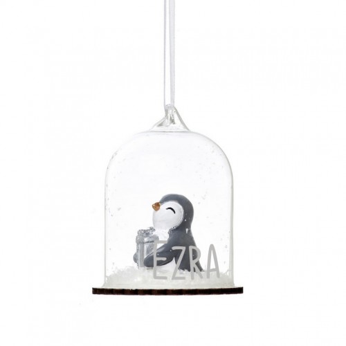 Merry Penguin Personalised Bauble