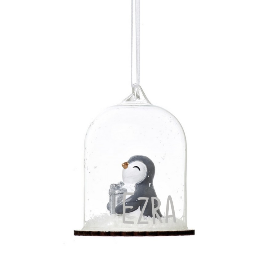 Merry Penguin Personalised Bauble