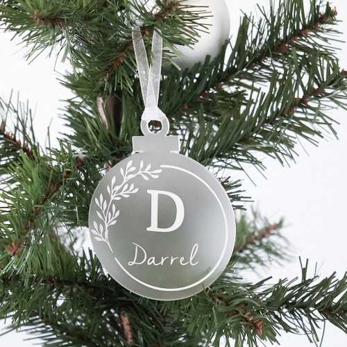 Personalised Ornaments - Frosted Wreath (Set of 3)