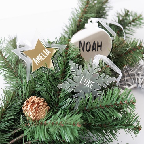 Personalised Ornaments - White Christmas (Set of 3)