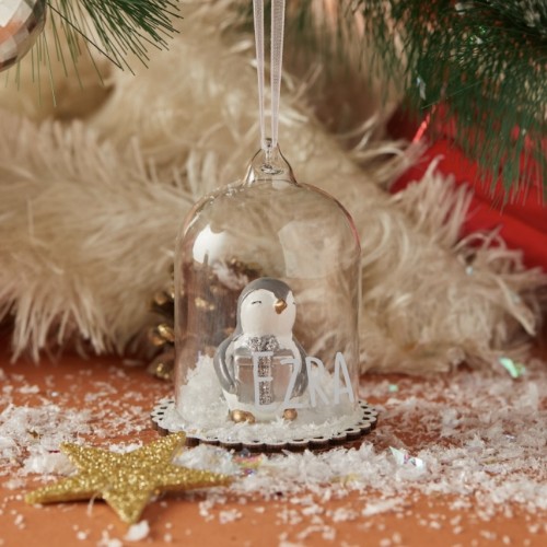 Merry Penguin Personalised Bauble