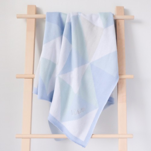 Geometric Knit Blanket - Skylight
