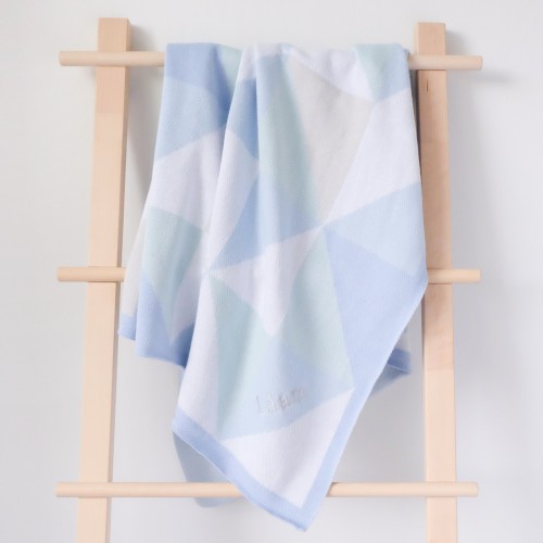 Geometric Knit Blanket - Skylight (Out of Stock)