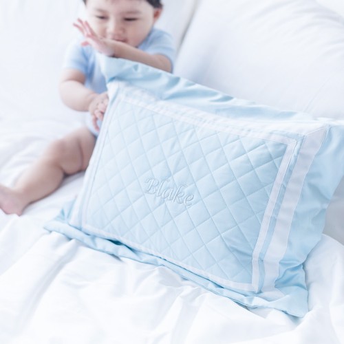 500 Thread Count PIMA Cotton Quilted Pillow - Sky Blue (Out of Stock) 
