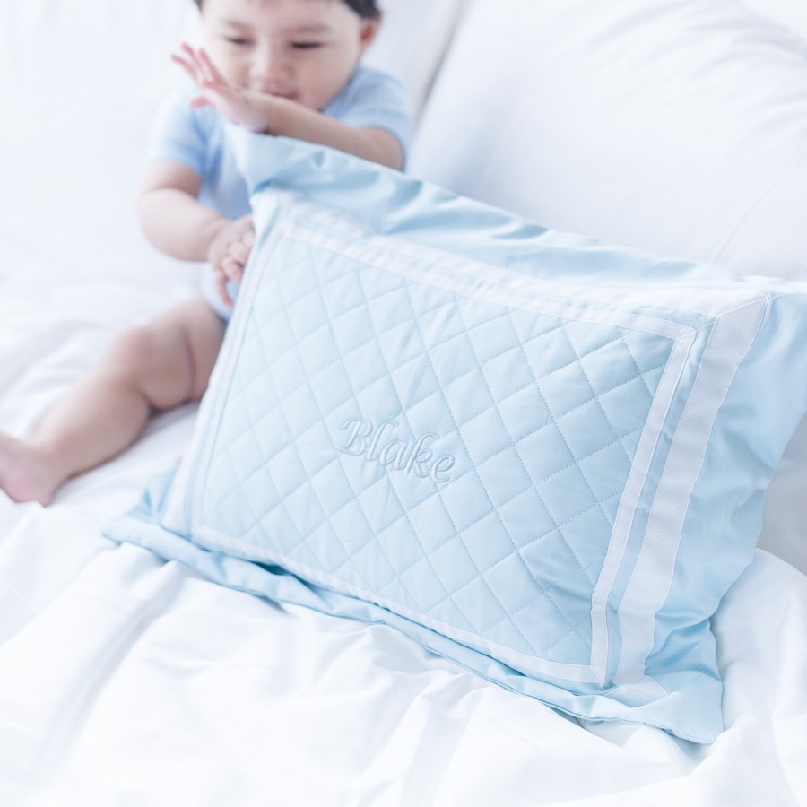 500 Thread Count PIMA Cotton Quilted Pillow - Sky Blue (Out of Stock) 