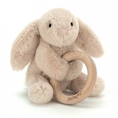 Jellycat Shooshu Bunny Wooden Ring Toy