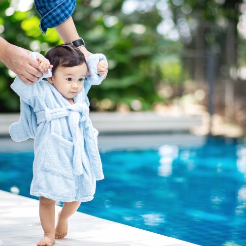 Hooded Bathrobe - Blue