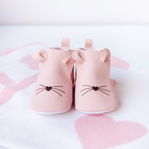 Pink Whiskers Nubuck Booties