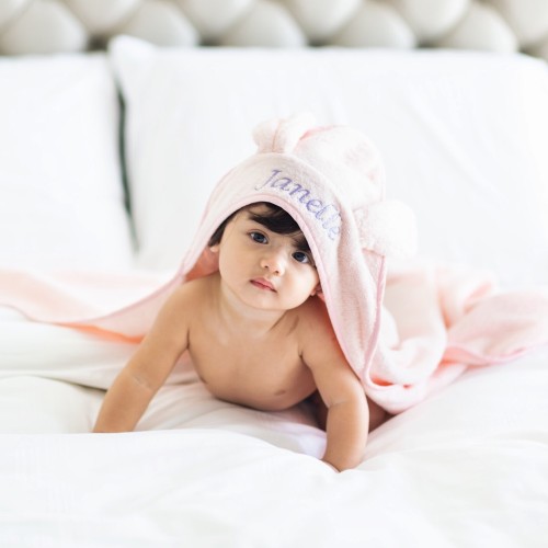 Blush Bunny Hooded Towel & Bath Mitt 