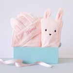Blush Bunny Hooded Towel & Bath Mitt 